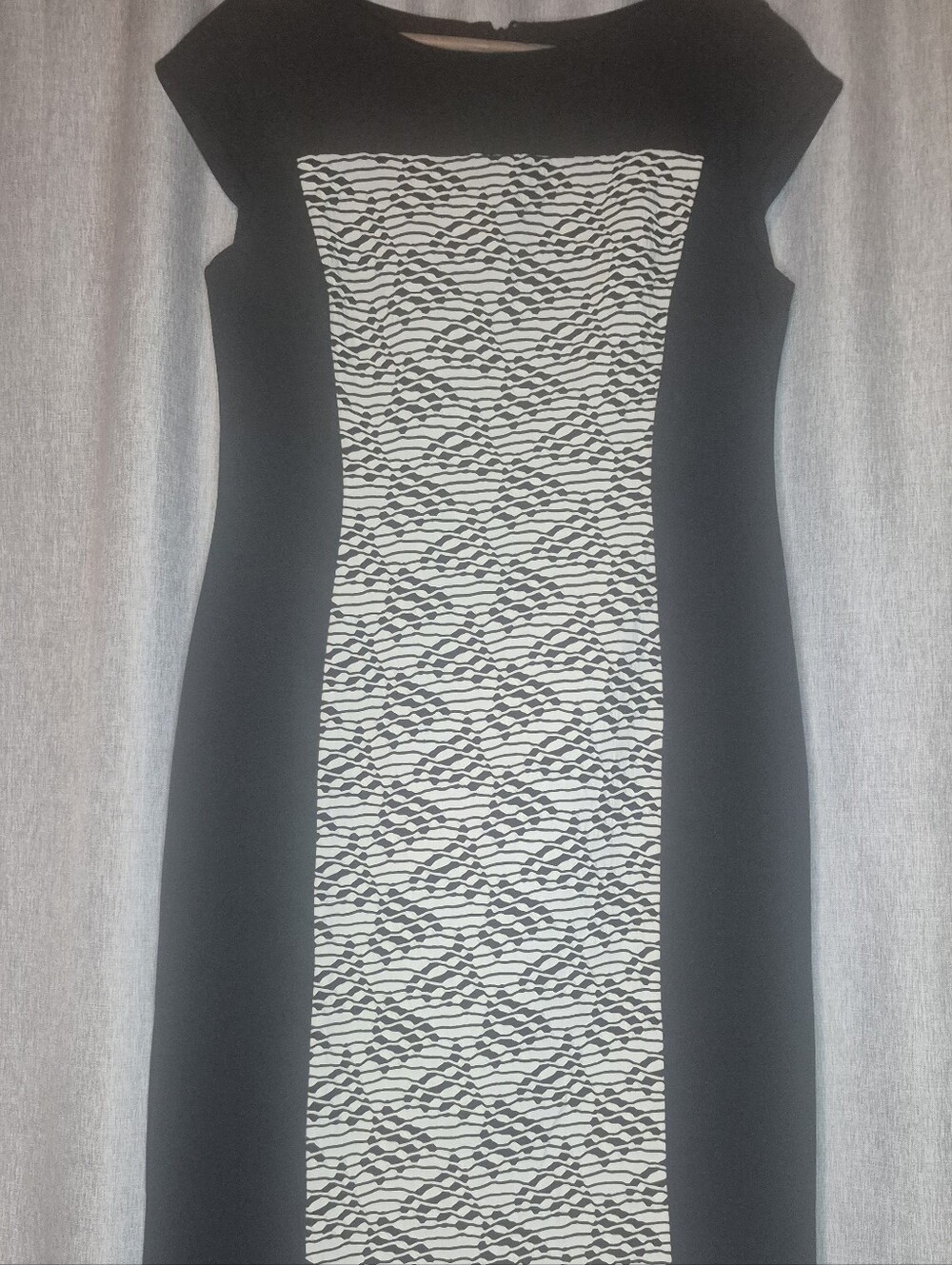 Jones Studio Black and White Panel Midi Dress